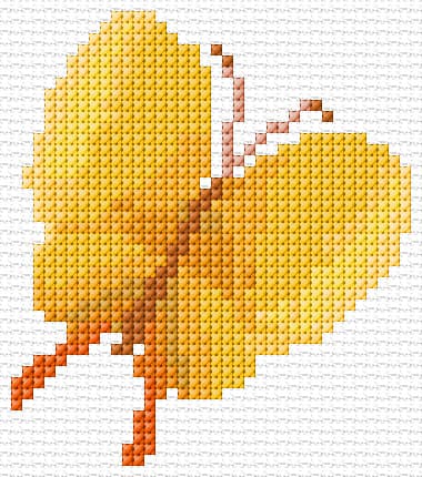 Yellow Butterfly free cross-stitch pattern