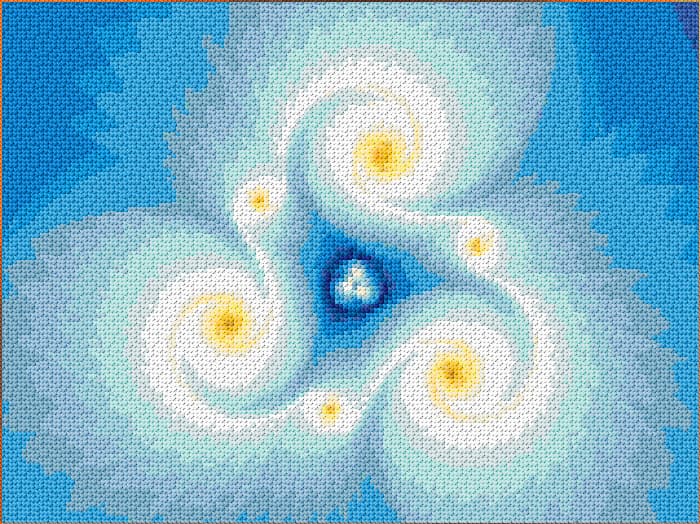 Motion free cross-stitch pattern