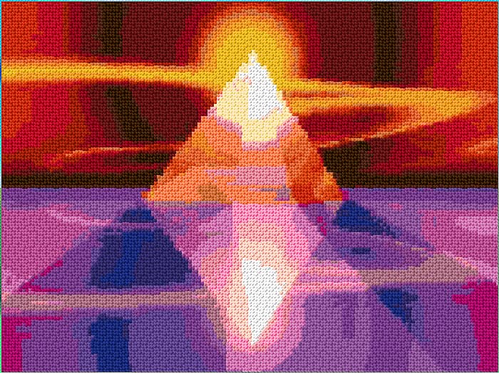 Reflection free cross-stitch pattern