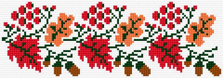 Autumn Border free cross-stitch pattern