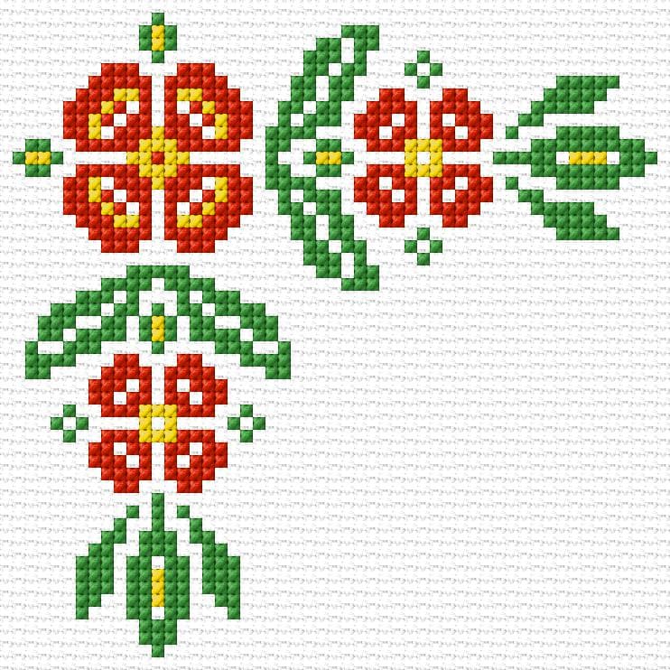 Corner free cross-stitch pattern