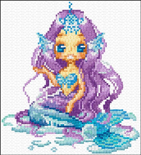 Mermaid free cross-stitch pattern