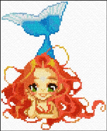 Meramaid free cross-stitch pattern