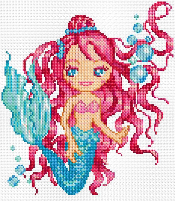 Mermaid free cross-stitch pattern