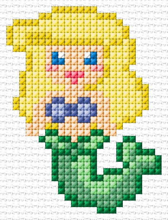 Mermaid free cross-stitch pattern