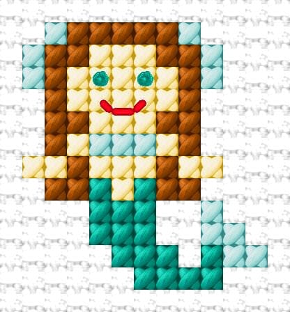 Mermaid free cross-stitch pattern