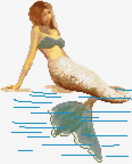 Mermaid 1 free cross-stitch pattern