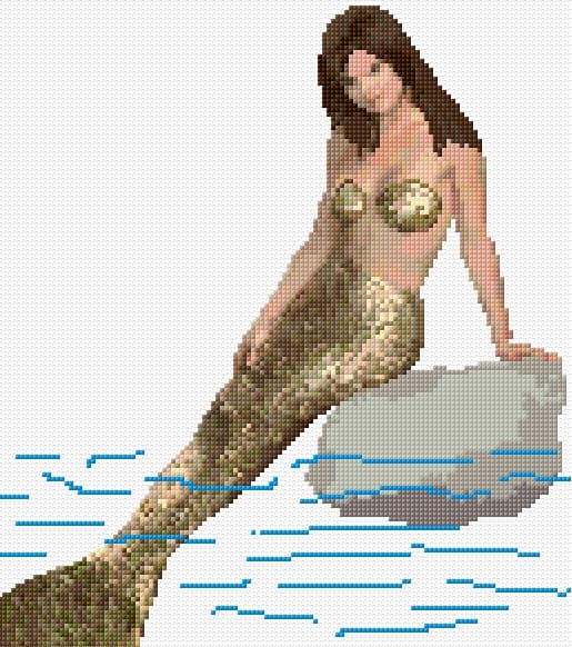 Mermaid 3 free cross-stitch pattern