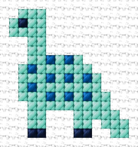 Dinosaur free cross-stitch pattern