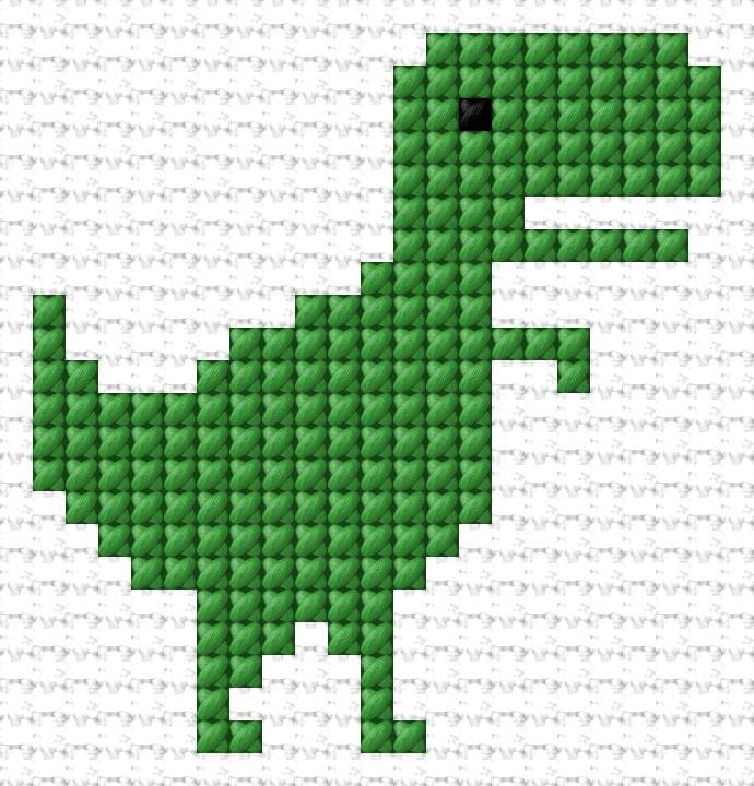 Dino free cross-stitch pattern