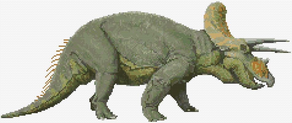 Triceratops free cross-stitch pattern