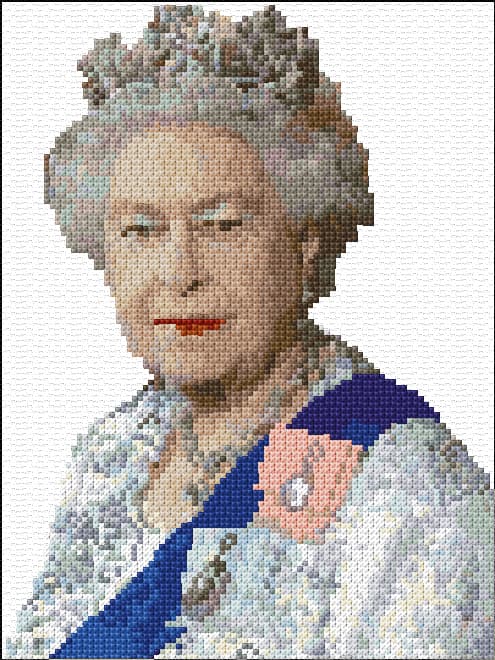 The queen's Diamond Jubilee free cross-stitch pattern