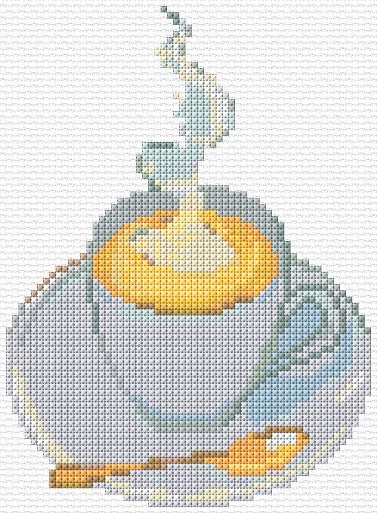 Coffee free cross-stitch pattern