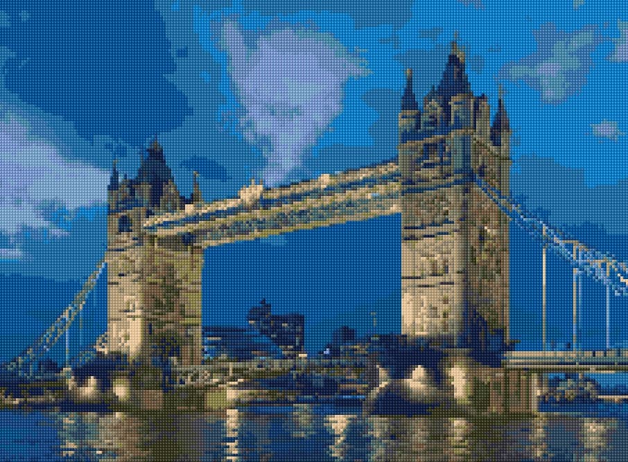 London Bridge free cross-stitch pattern