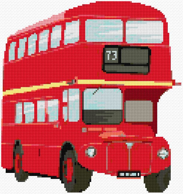London Bus free cross-stitch pattern