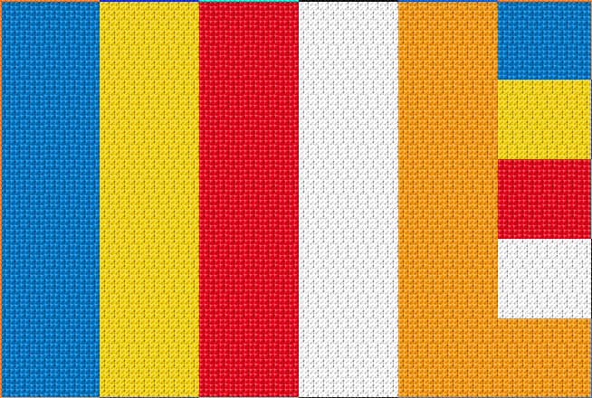 Buddhist Flag free cross-stitch pattern