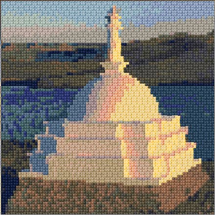 Buddhist Stupa free cross-stitch pattern