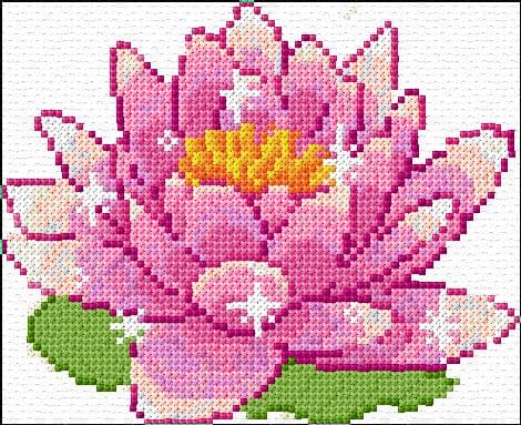 Lotus free cross-stitch pattern