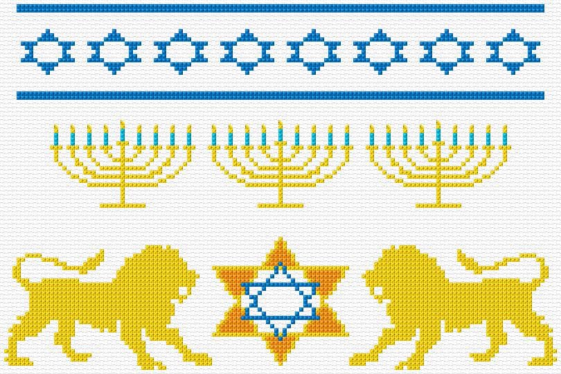 Jewish Borders free cross-stitch pattern