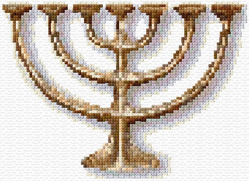 Menora free cross-stitch pattern