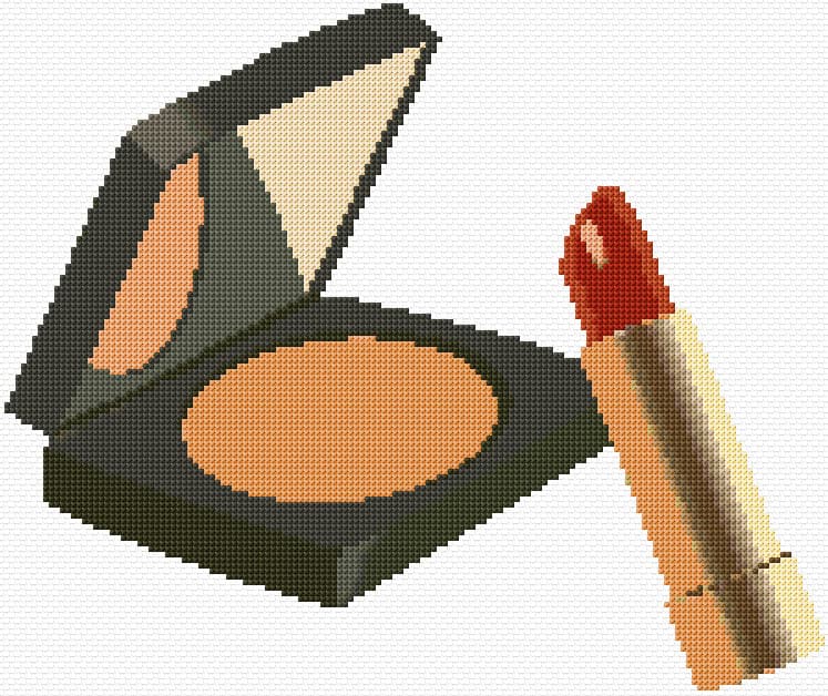 Cosmetics free cross-stitch pattern