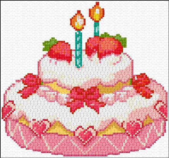 Cake free cross-stitch pattern