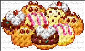 Donuts free cross-stitch pattern