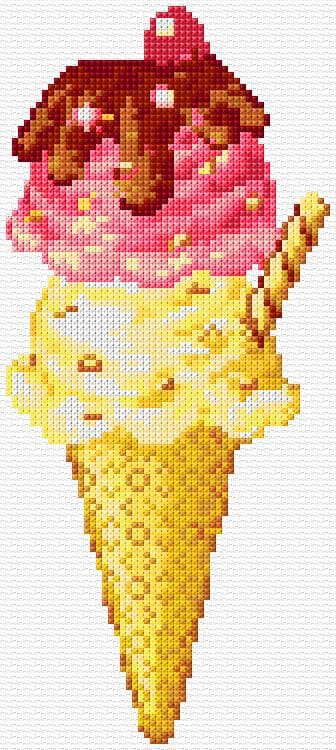Ice Cream free cross-stitch pattern