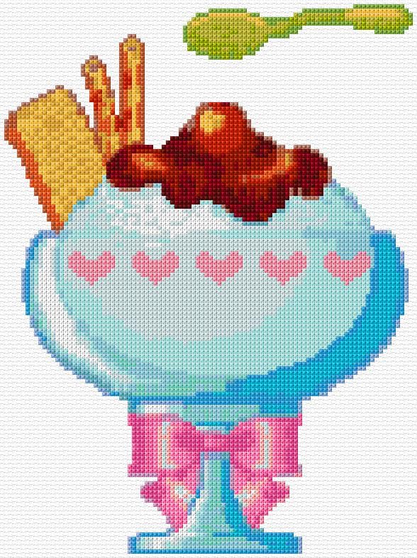 Ice Cream free cross-stitch pattern
