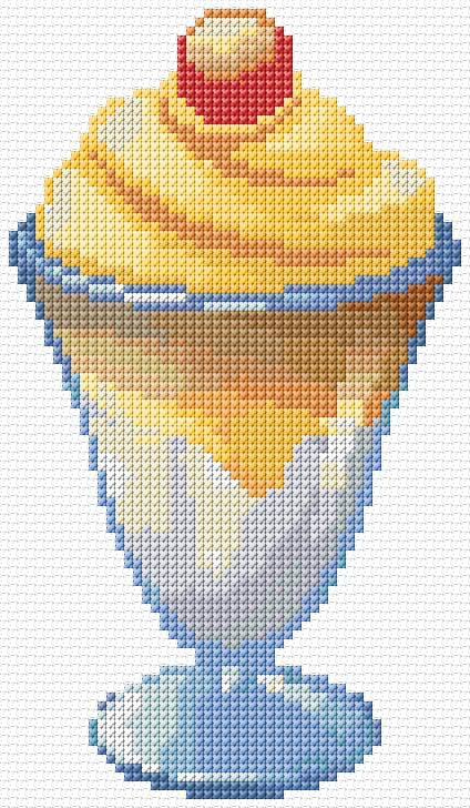 Ice Cream free cross-stitch pattern