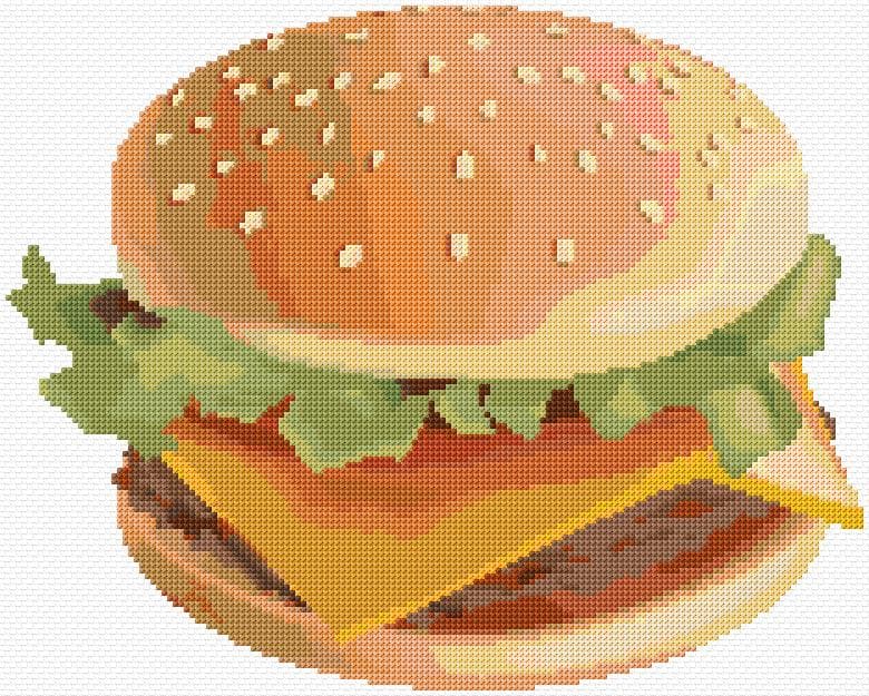 Hamburger free cross-stitch pattern