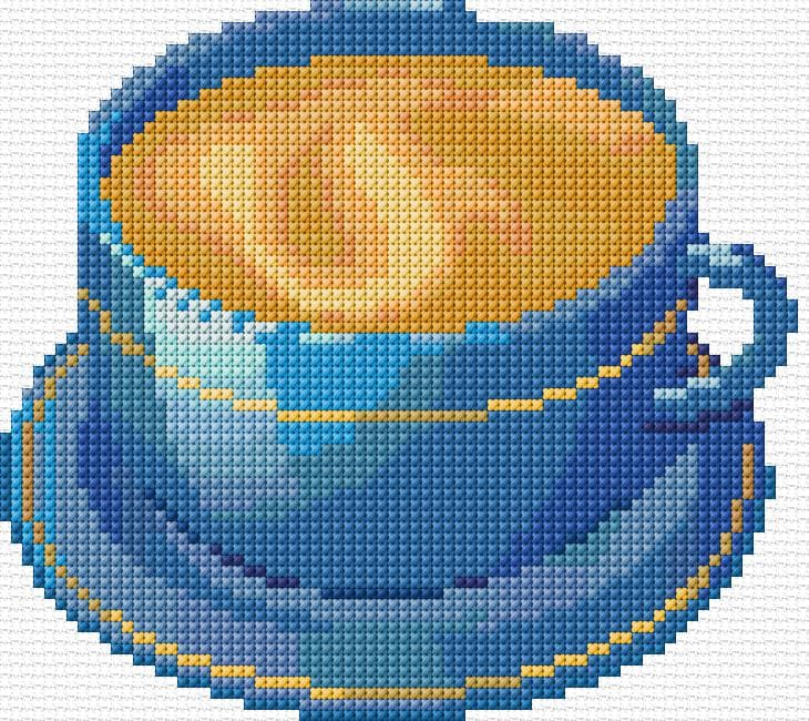 Coffee free cross-stitch pattern