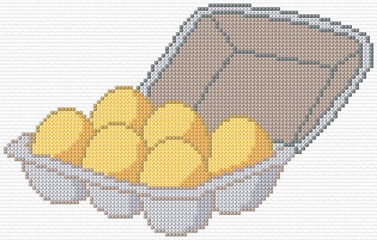 Eggs free cross-stitch pattern