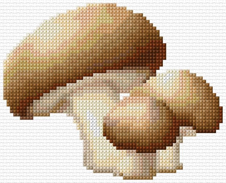 Mushrooms free cross-stitch pattern