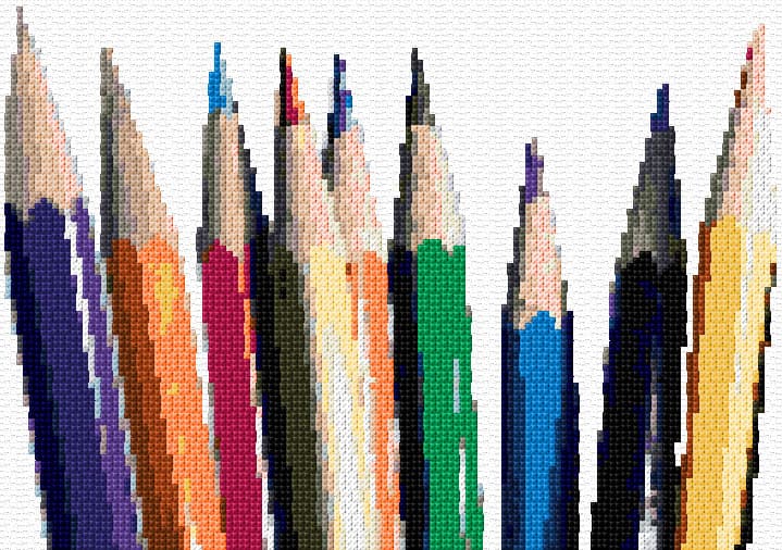Pencils free cross-stitch pattern