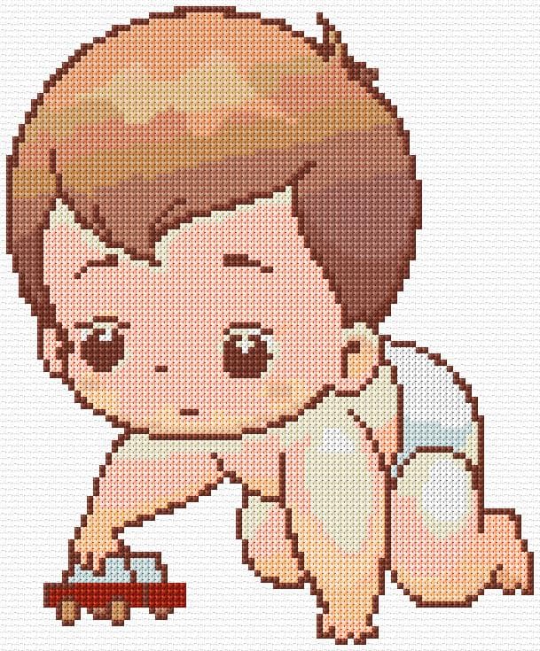 Baby free cross-stitch pattern