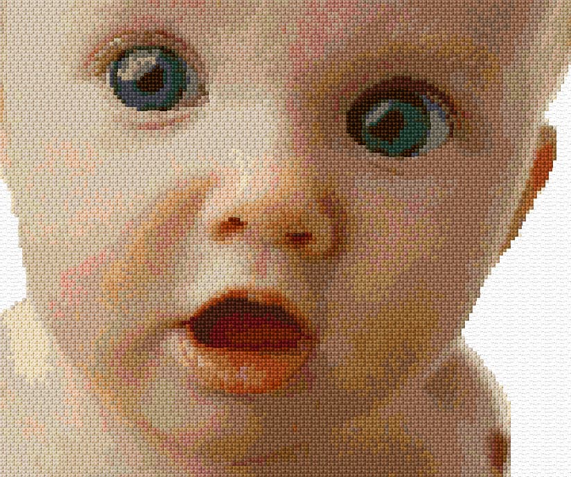 Baby Face free cross-stitch pattern