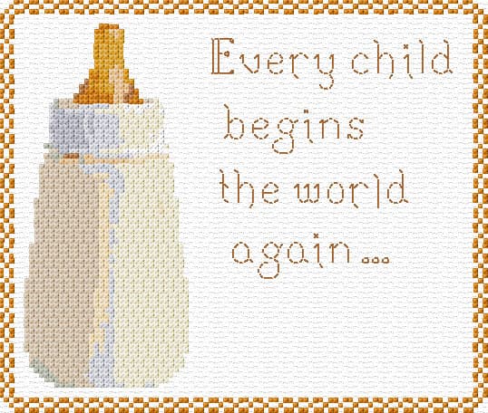 Newborn Card free cross-stitch pattern