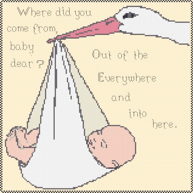 New Baby Card free cross-stitch pattern