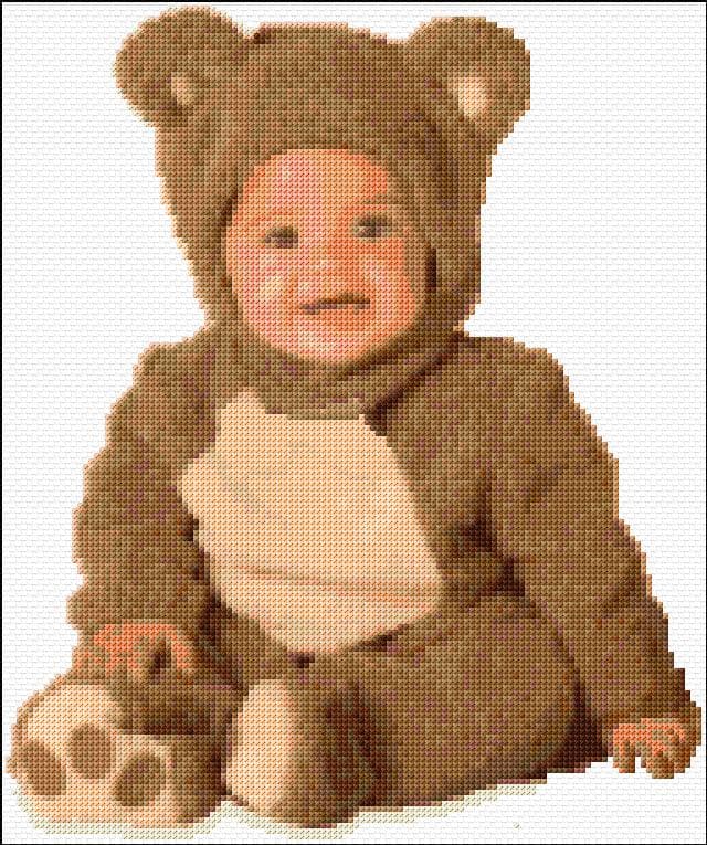 Baby Bear free cross-stitch pattern