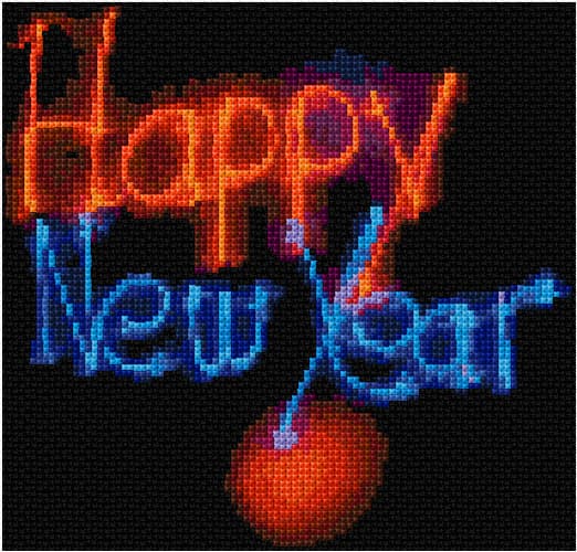 Happy New Year free cross-stitch pattern