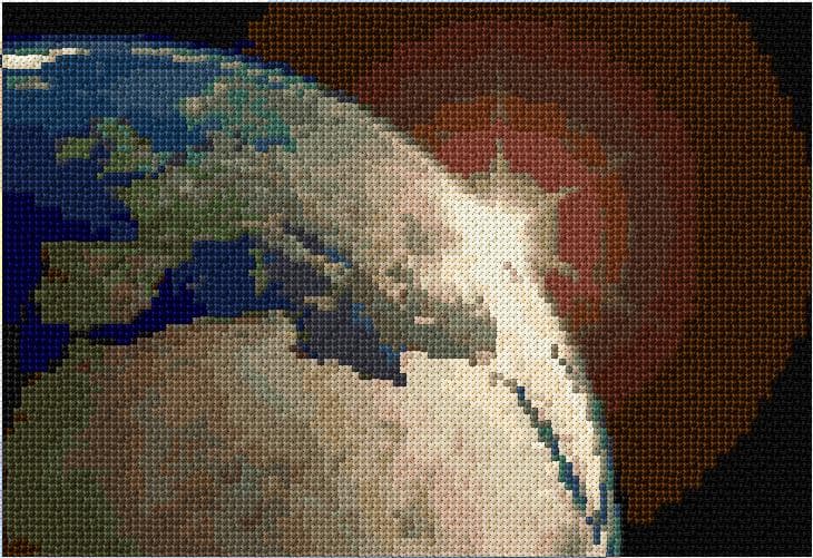 Earth free cross-stitch pattern