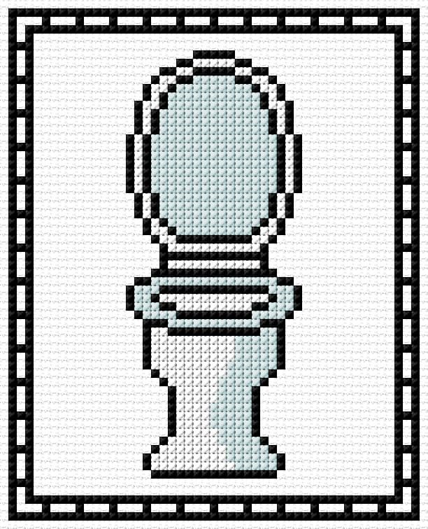 Toilet Room free cross-stitch pattern
