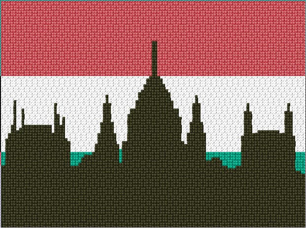 Budapest Parlament free cross-stitch pattern