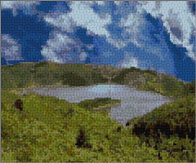 Azores Lake free cross-stitch pattern