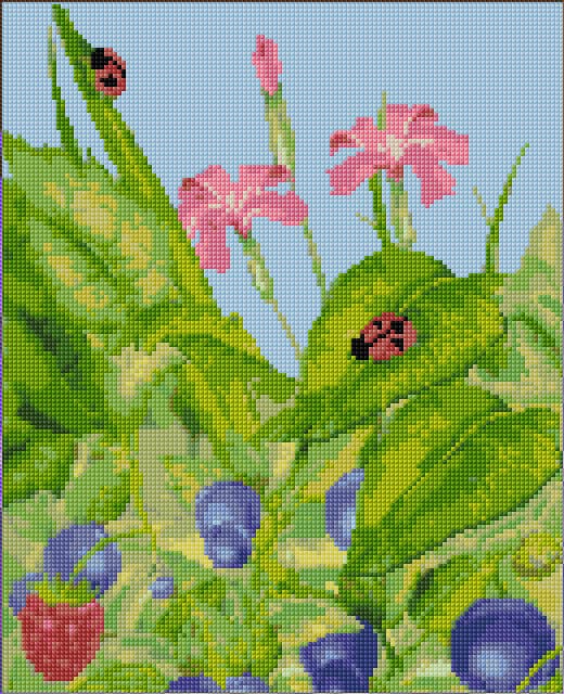 Garden free cross-stitch pattern