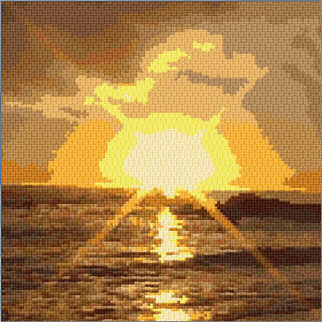 Sunset free cross-stitch pattern