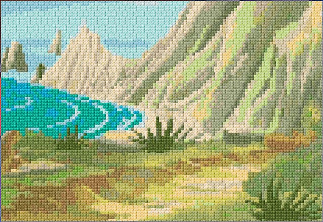 Beach free cross-stitch pattern