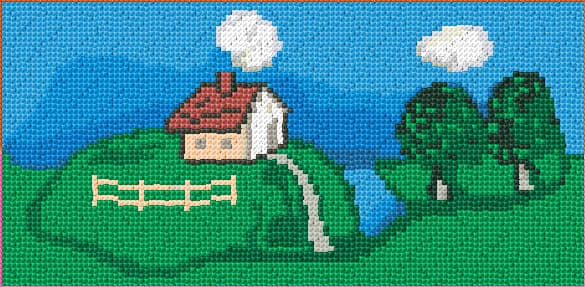Landscape free cross-stitch pattern