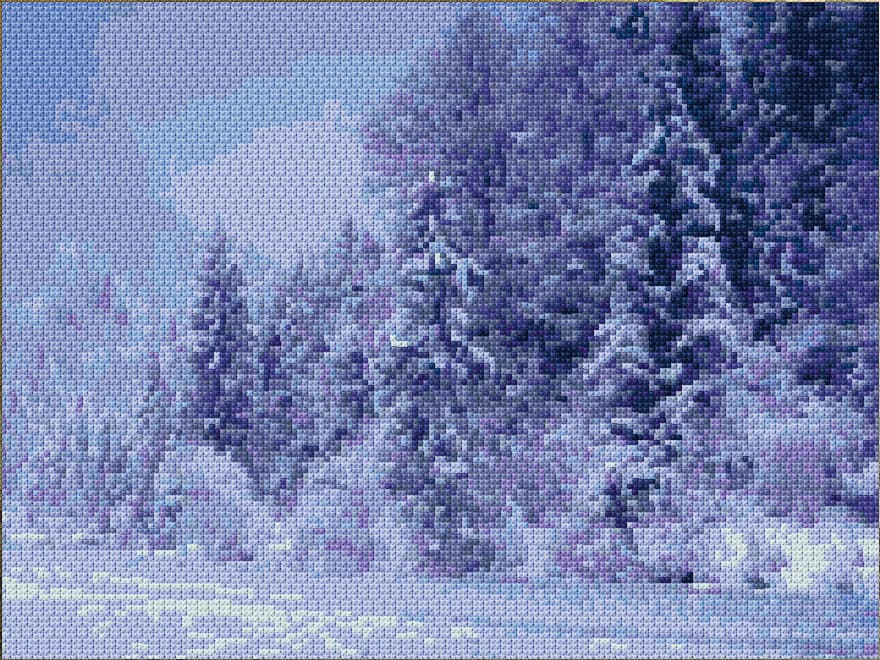 Snow Forest free cross-stitch pattern